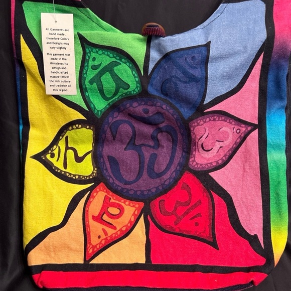 Colorful Multicolor Women's OM Symbol Crossbody Shoulder Bohemian Bag NWT - Picture 6 of 8